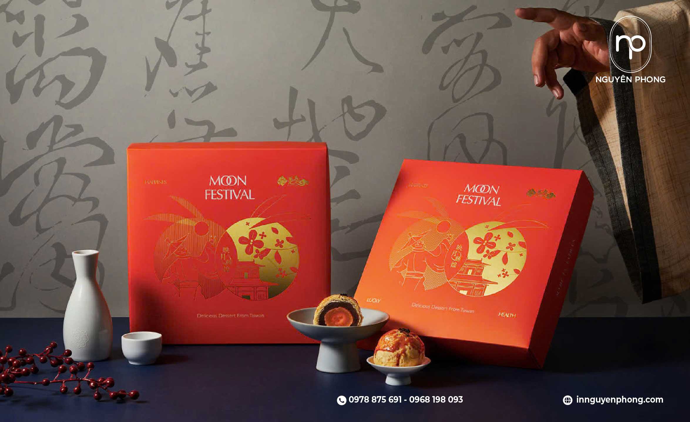 Mẫu hộp đựng bánh trung thu nét đẹp , thu hút 